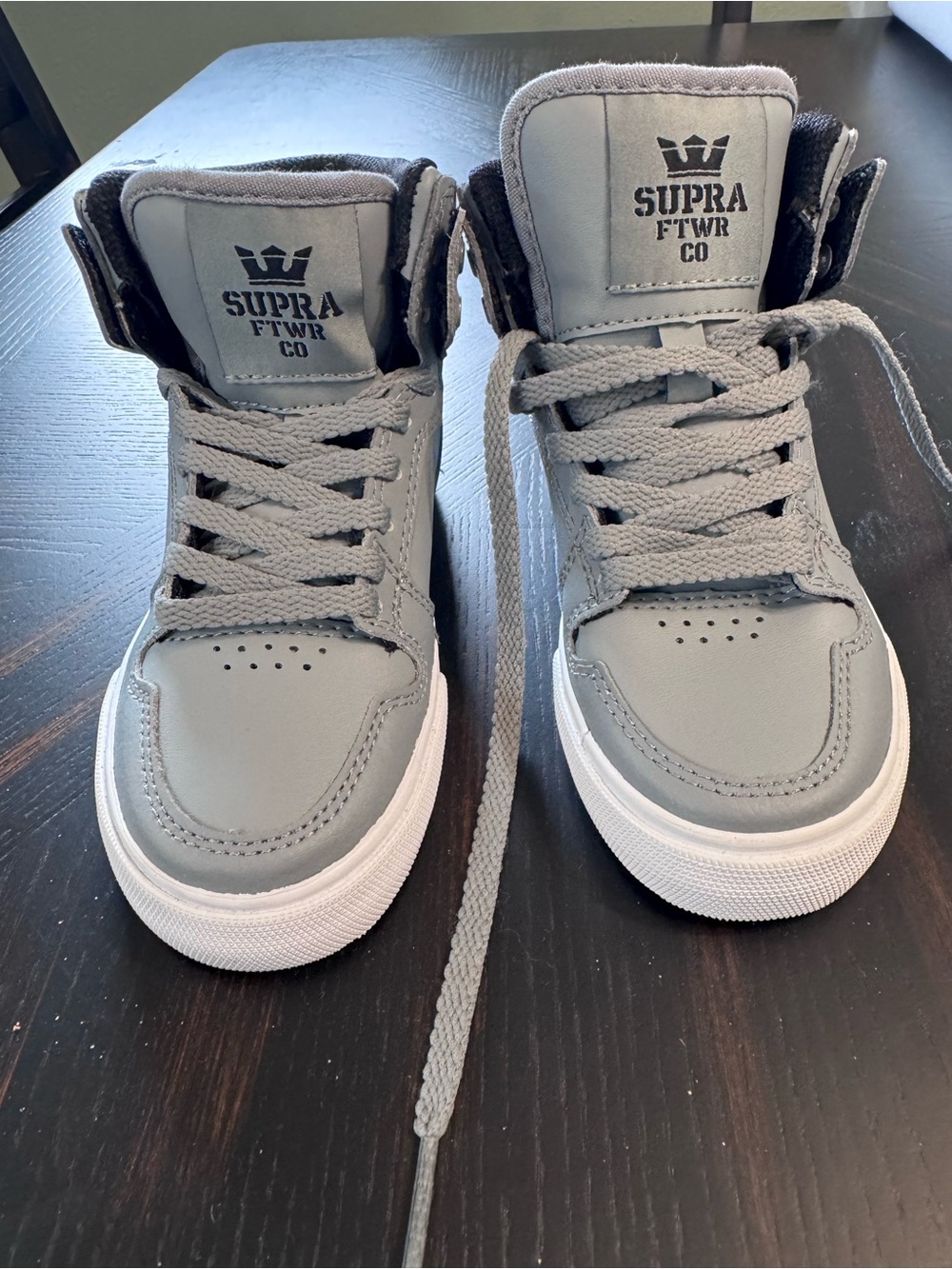 Supra Kids Gray High-Top Skate Shoes